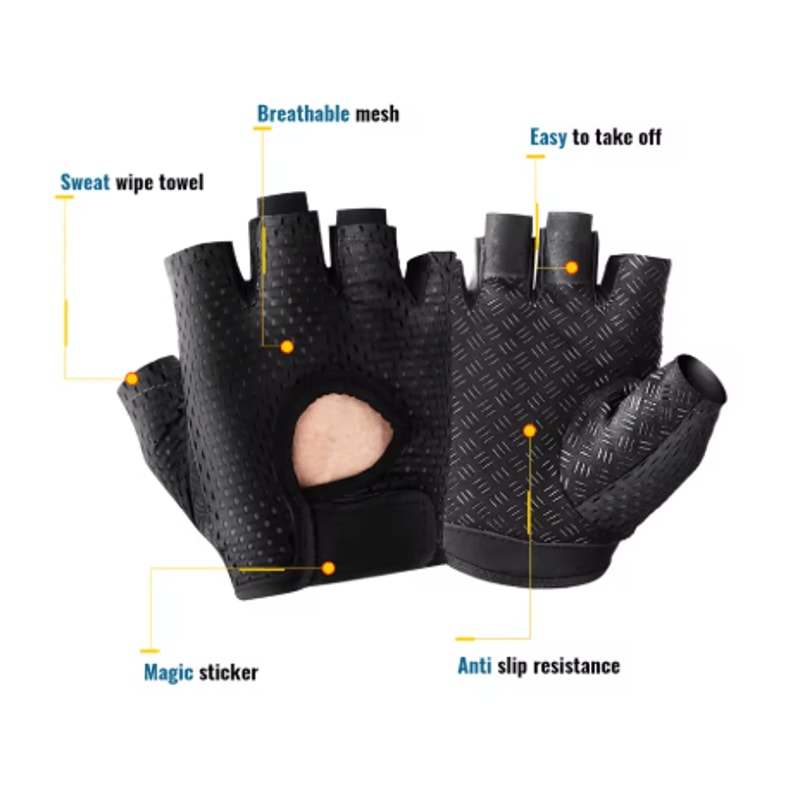 Womens Gym Fitness Gloves Breathable Half Finger Anti Slip Gloves For Cycling Weight Lifting And Yo 5