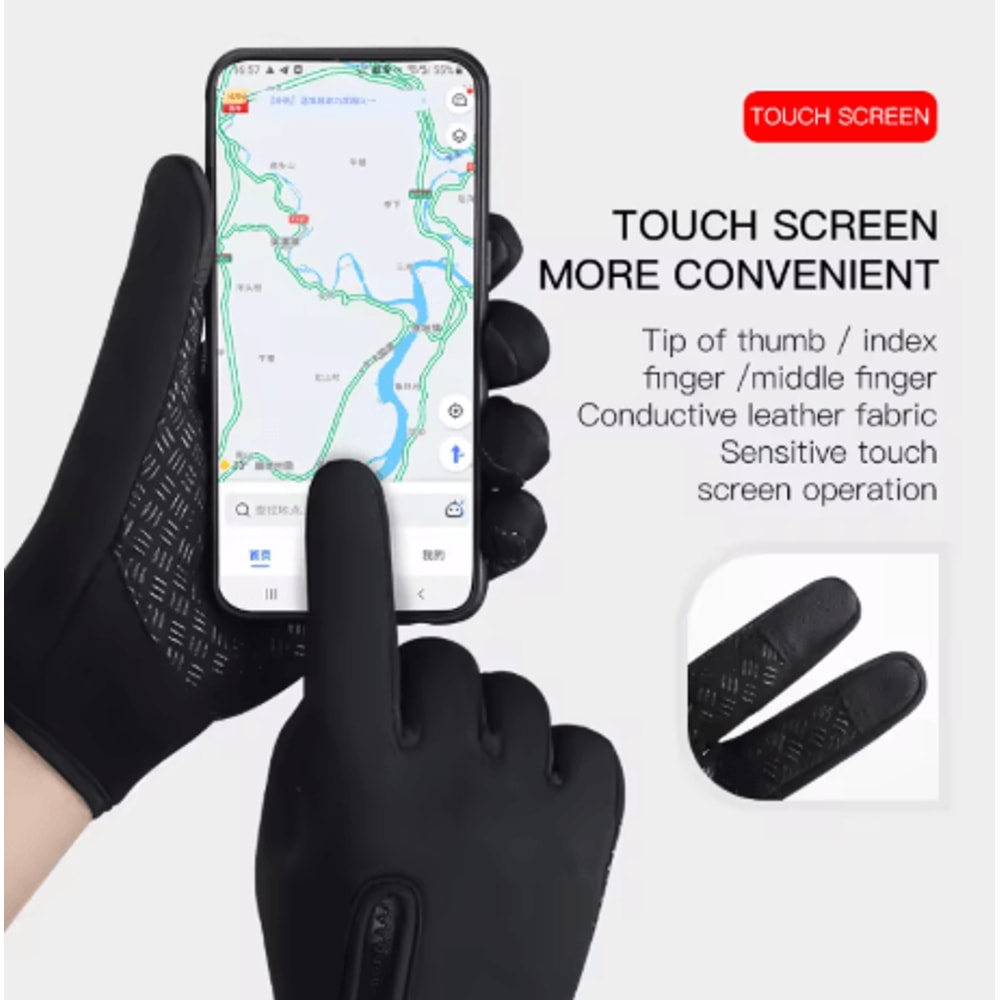 Winter Warm Cycling Gloves Waterproof Touchscreen Full Finger Gloves For Biking Skiing And Riding 4
