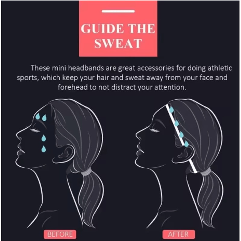 3PCS Sports Headbands Non Slip Elastic Sweatbands For Running Yoga And Fitness Unisex 12