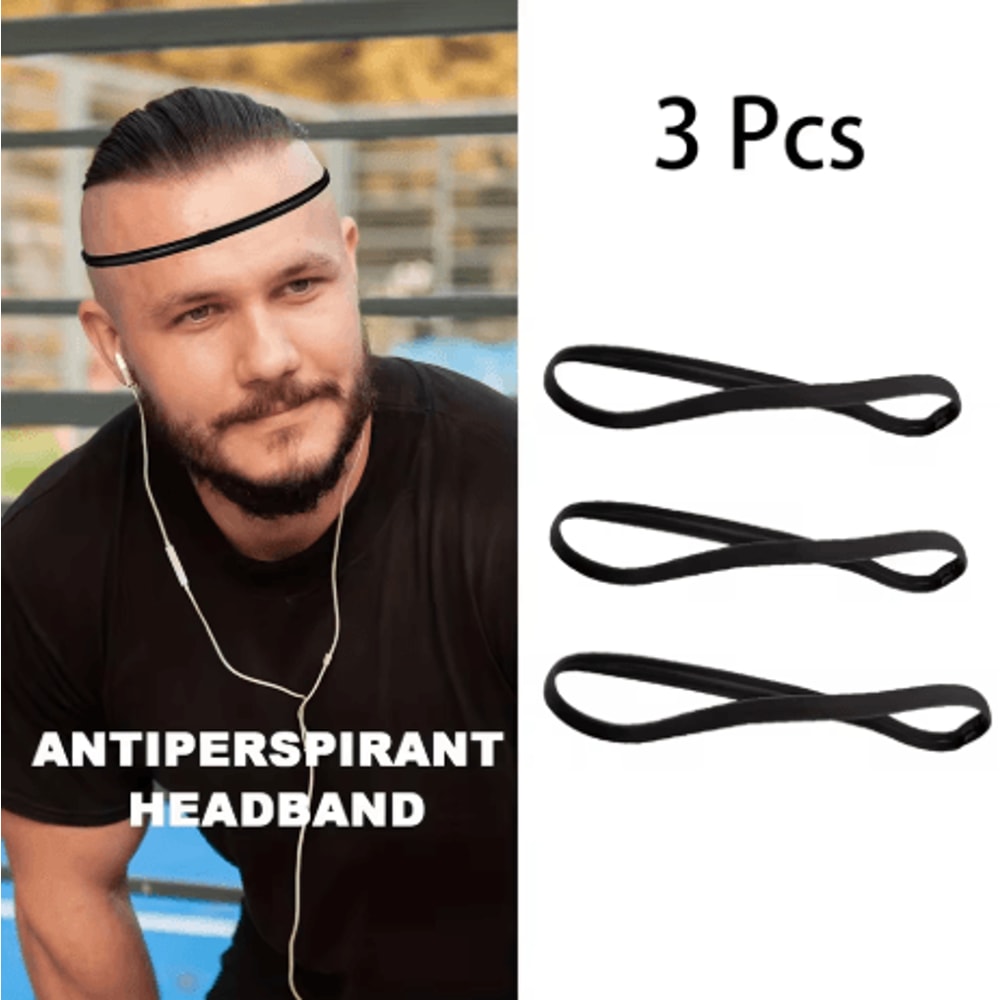 3PCS Sports Headbands Non Slip Elastic Sweatbands For Running Yoga And Fitness Unisex 0