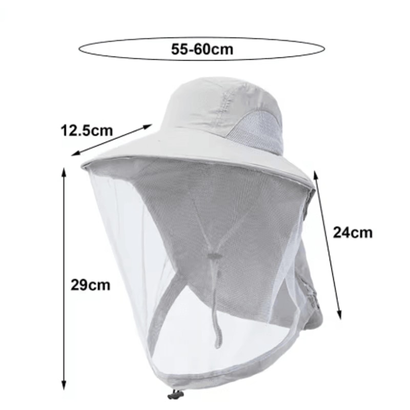 Mosquito Prevention Fishing Cap Full Mesh Insect Protective Head Net With Drawstring And Windproof 7
