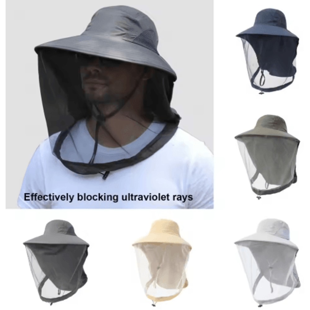 Mosquito Prevention Fishing Cap Full Mesh Insect Protective Head Net With Drawstring And Windproof 0