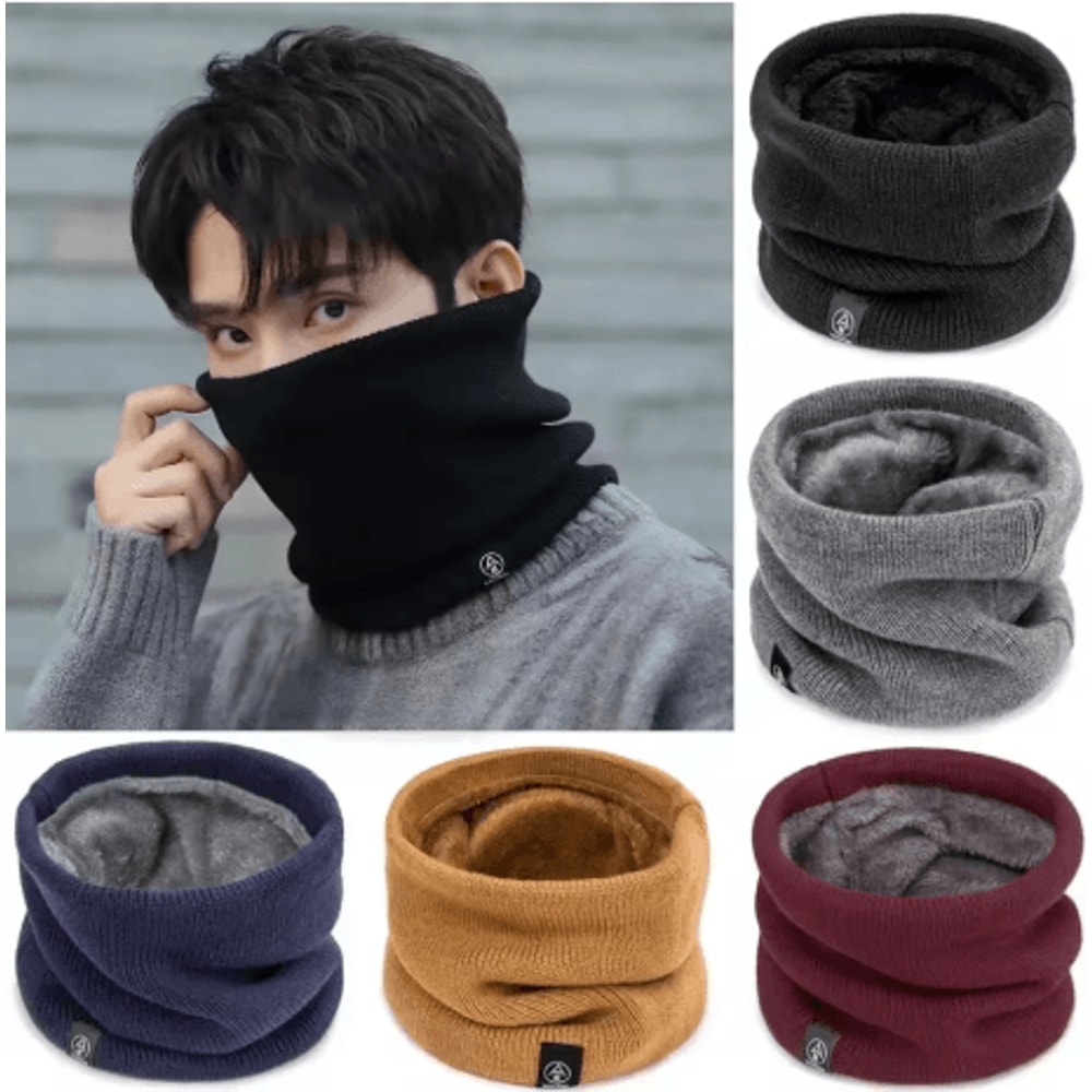 Soft Knitted Neck Warmer Scarf Thick Cold Proof Sports Face Cover For Men Women 0