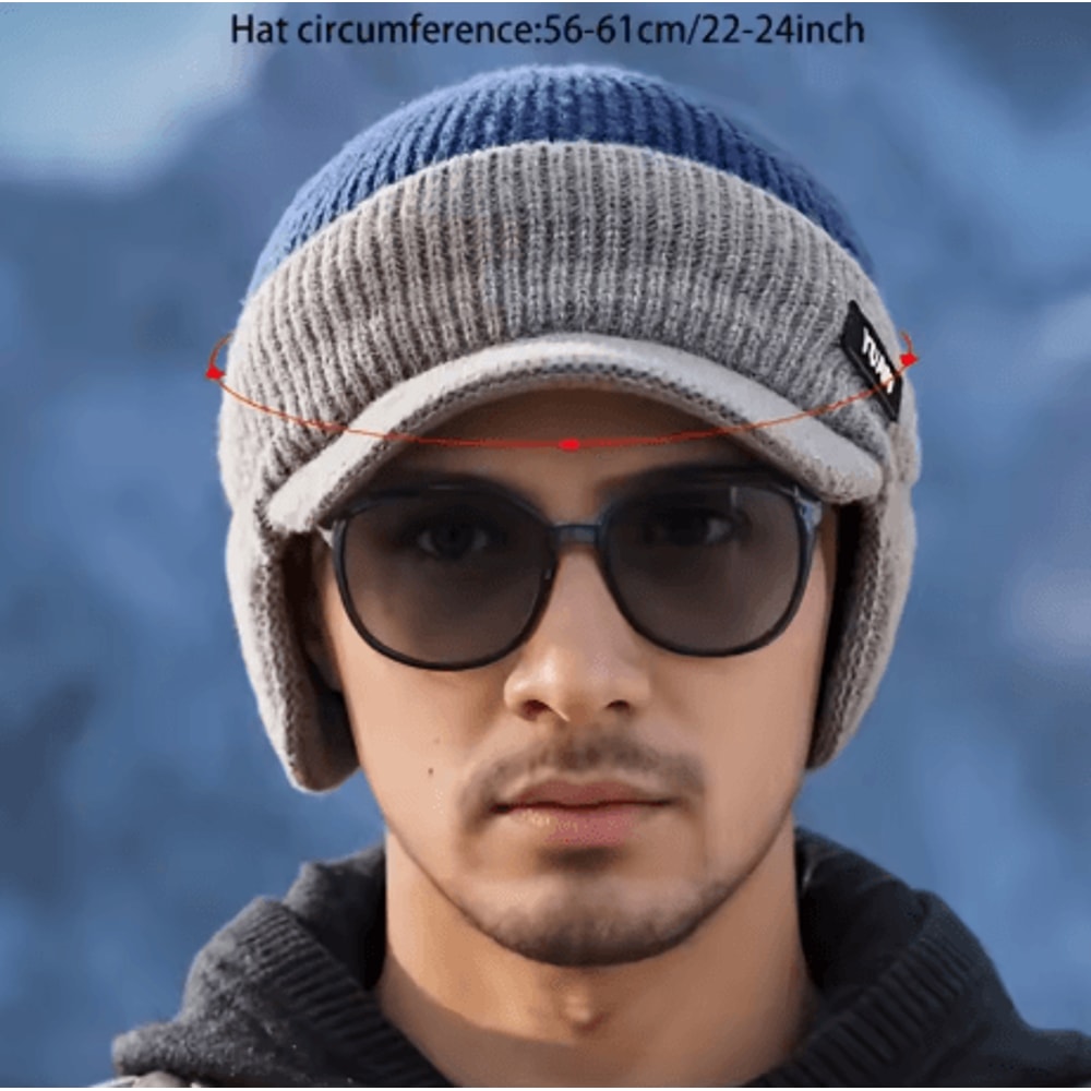 Winter Thermal Knitted Baseball Cap Windproof Ear Protection Warm Hat For Men And Women 5