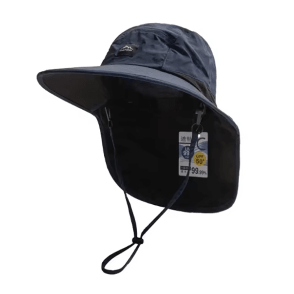 Unisex Summer Wide Brim Panama Hat Waterproof UV Fisherman Cap With Mesh And Neck Protection 2