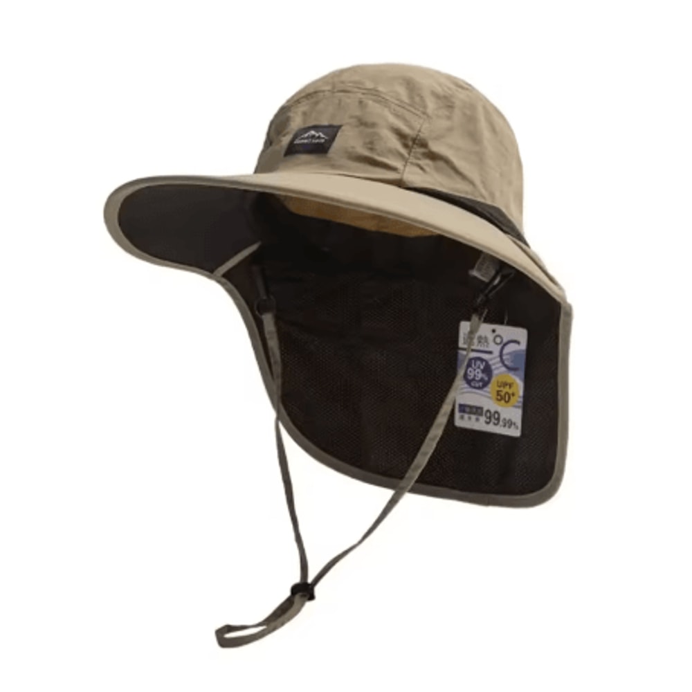 Unisex Summer Wide Brim Panama Hat Waterproof UV Fisherman Cap With Mesh And Neck Protection 3