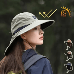 unisex summer wide brim panama hat waterproof uv fisherman cap with mesh and neck protection