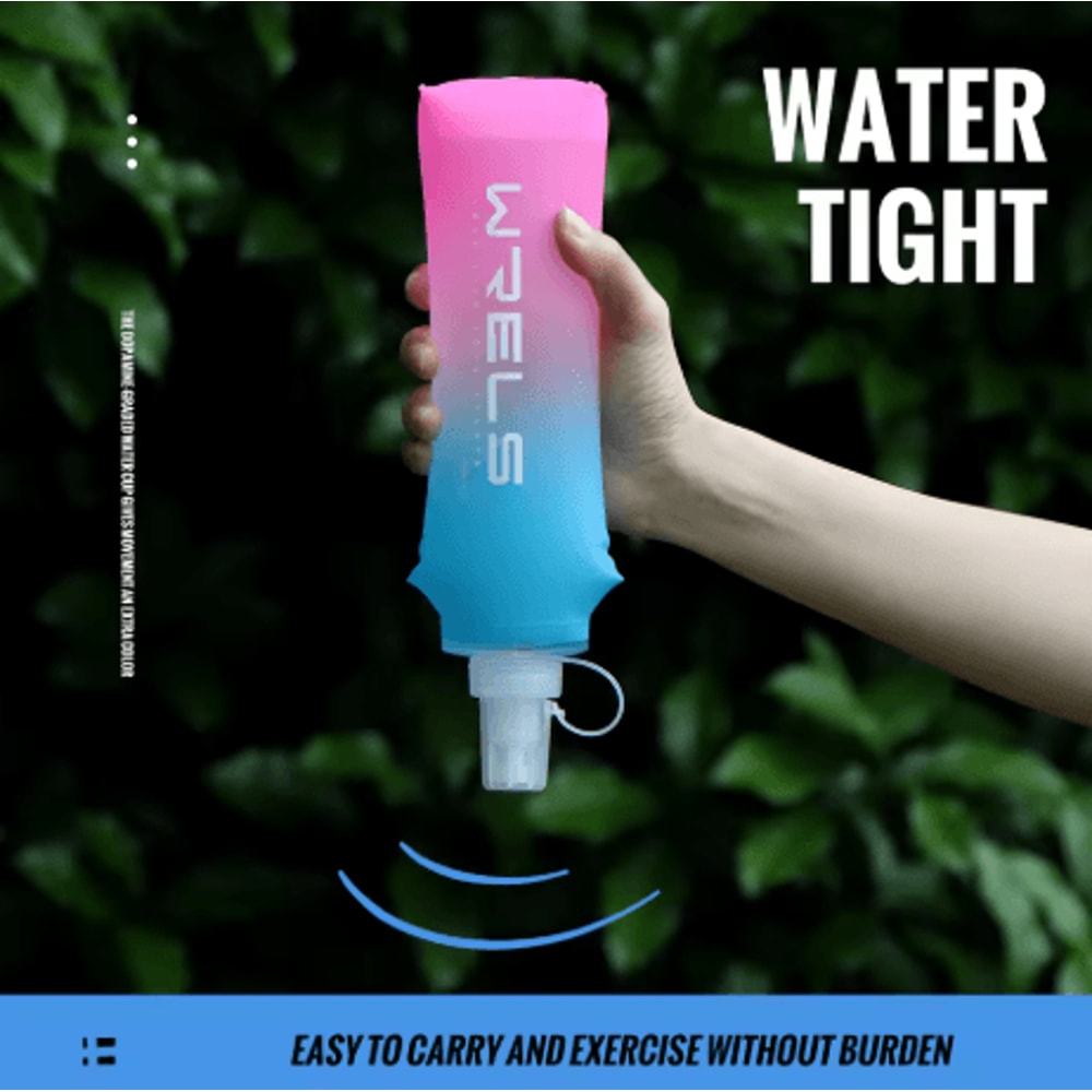 TPU Folding Soft Flask High Flow Portable Sports Water Bottle For Running Hiking And Cycling 10