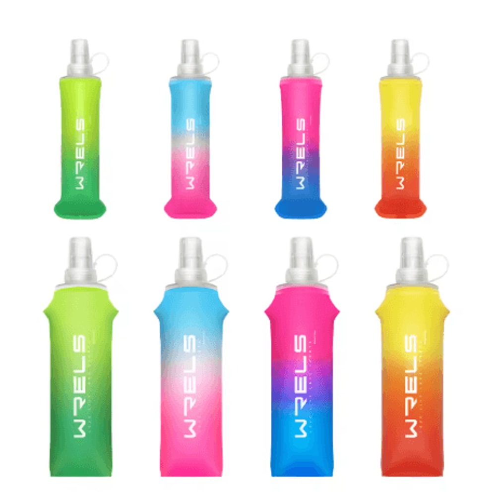 TPU Folding Soft Flask High Flow Portable Sports Water Bottle For Running Hiking And Cycling 13