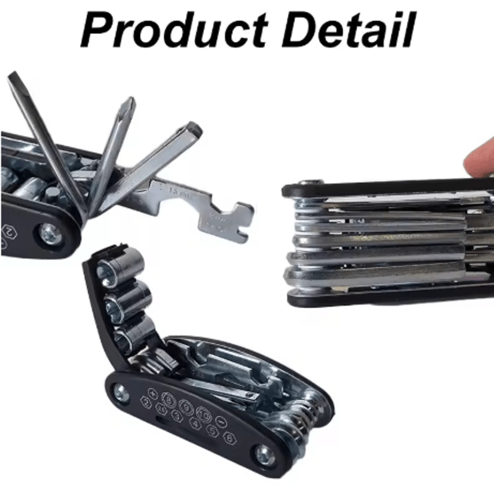 16 In 1 Mountain Bike Multi Tool Portable Socket Wrench Bicycle And Motorcycle Repair Kit 3