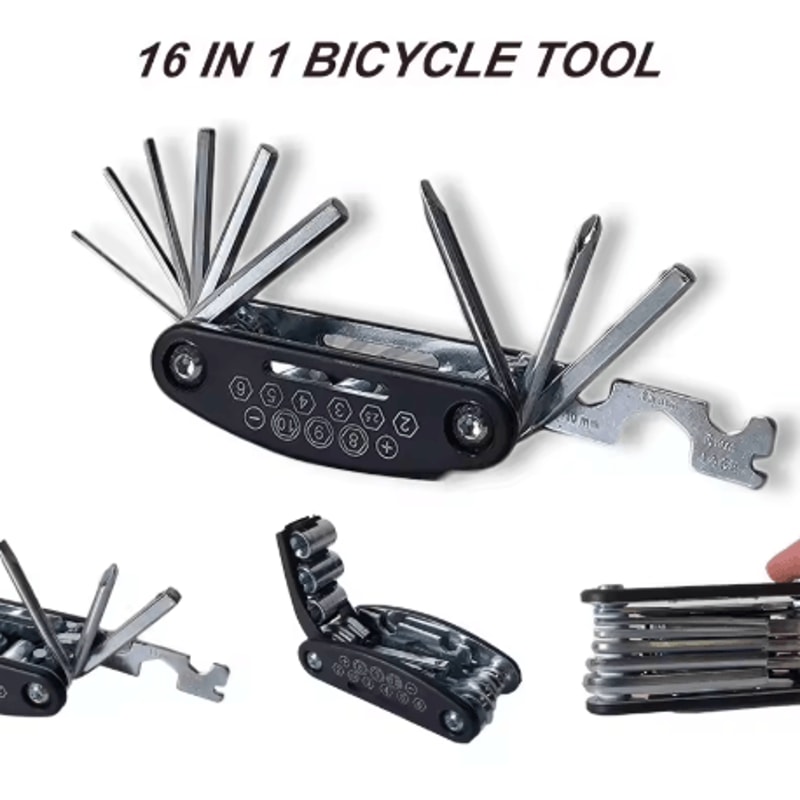 16 In 1 Mountain Bike Multi Tool Portable Socket Wrench Bicycle And Motorcycle Repair Kit 5