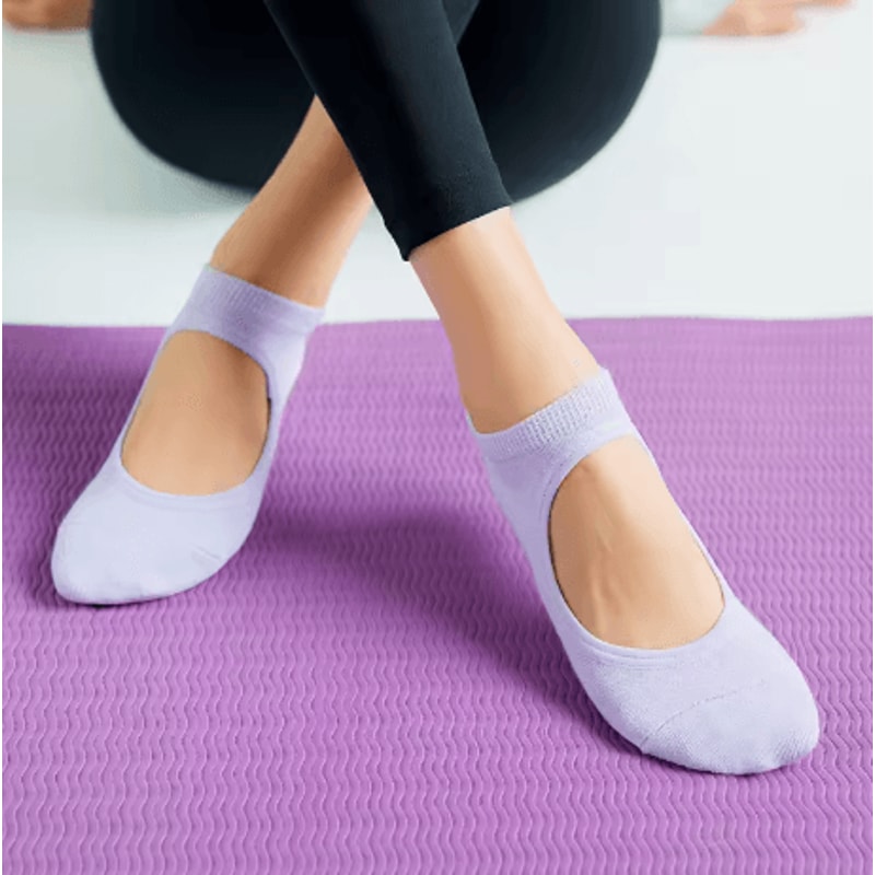 Womens Anti Slip Yoga Socks Breathable Backless Pilates And Ballet Ankle Socks For Fitness 1