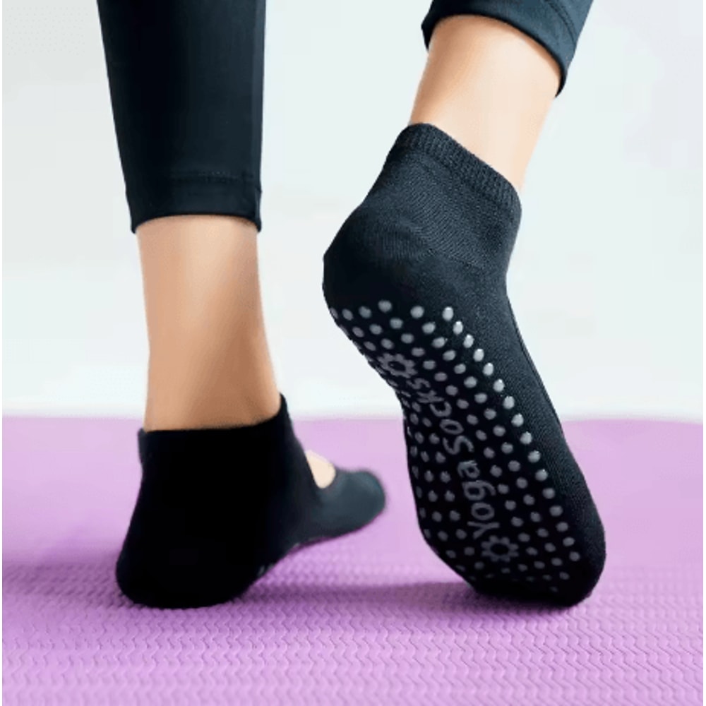 Womens Anti Slip Yoga Socks Breathable Backless Pilates And Ballet Ankle Socks For Fitness 7