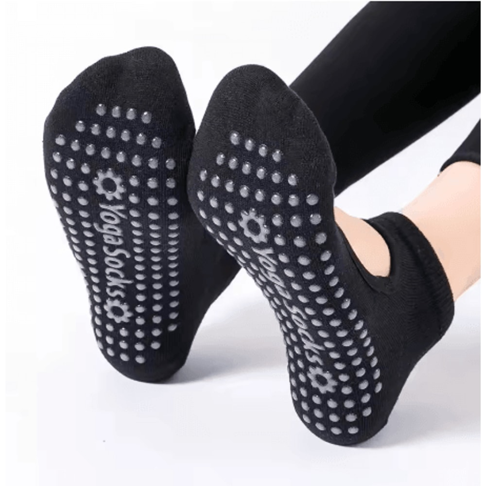 Womens Anti Slip Yoga Socks Breathable Backless Pilates And Ballet Ankle Socks For Fitness 0