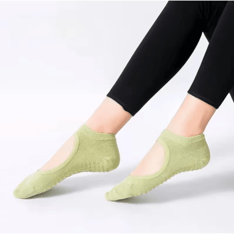 Womens Anti Slip Yoga Socks Breathable Backless Pilates And Ballet Ankle Socks For Fitness 2