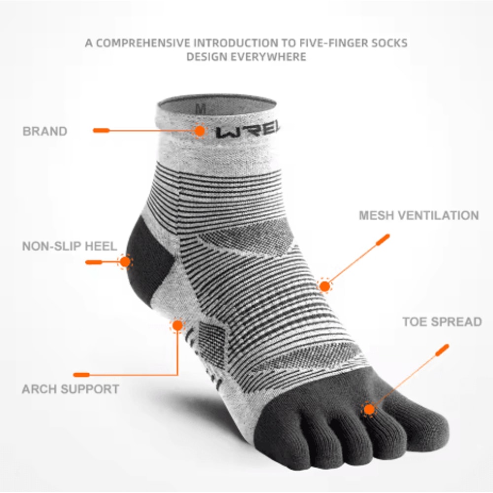 COOLMAX Five Finger Running Socks High Performance Cushioned Toe Socks Moisture Wicking And Quick D 4