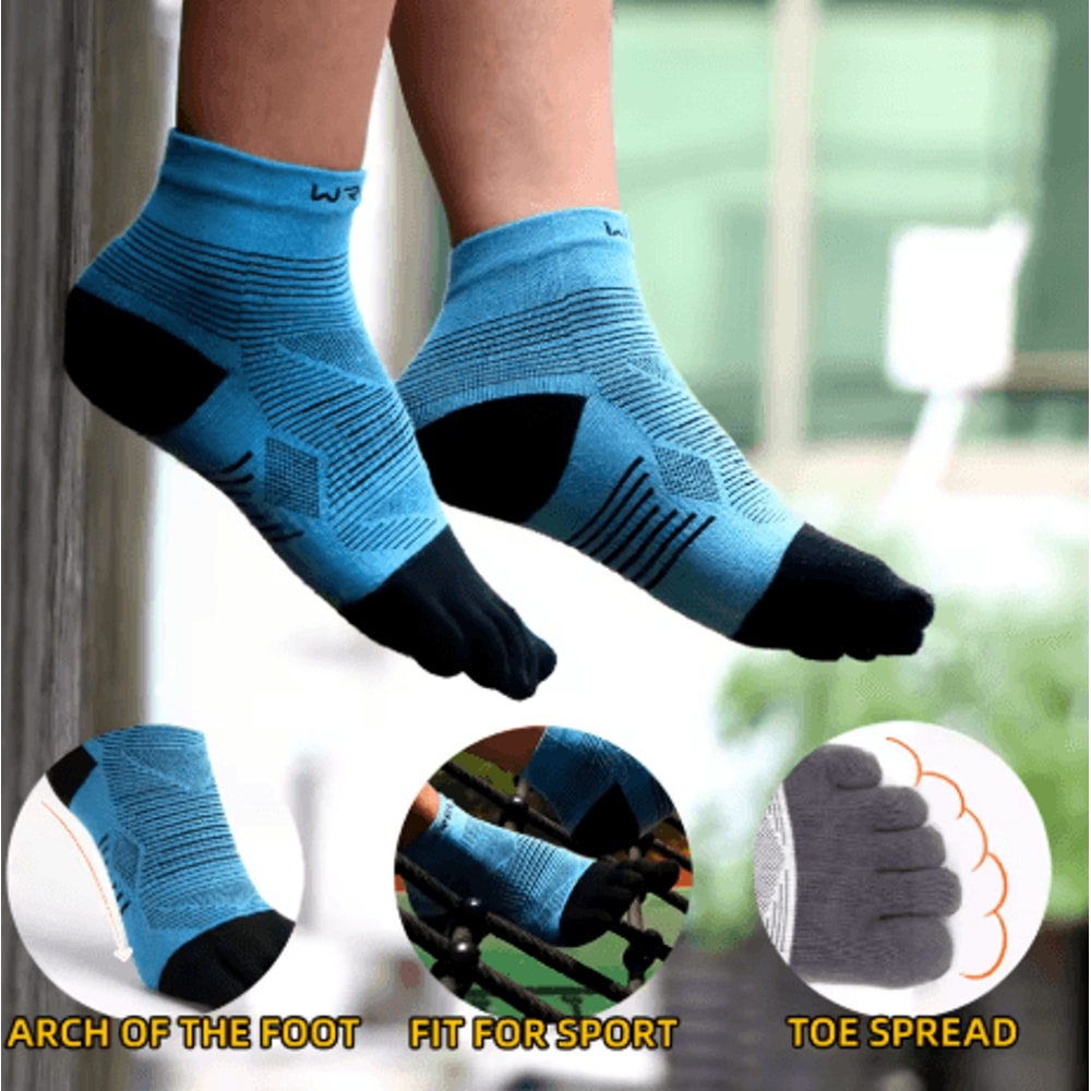 COOLMAX Five Finger Running Socks High Performance Cushioned Toe Socks Moisture Wicking And Quick D 0