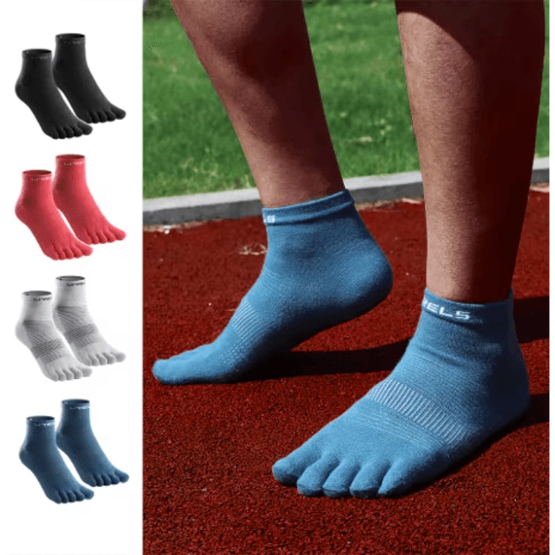 WRELS COOLMAX Split Toe Sports Socks Quick Drying Sweat Wicking Performance Socks For Running And C 8