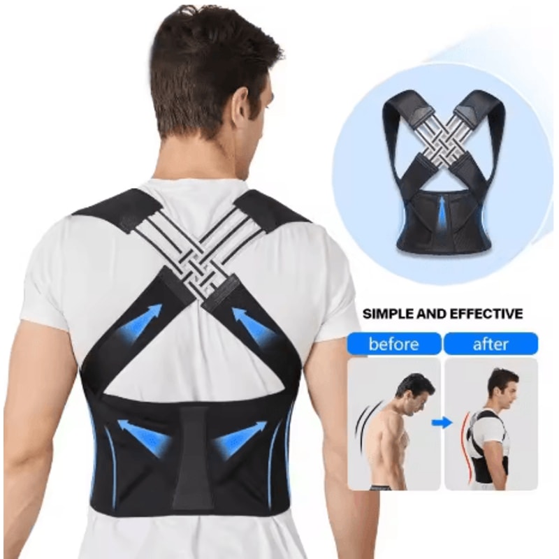 Adjustable Posture Corrector Back Support Belt Spine Alignment And Abdominal Waist Trainer For Men 4