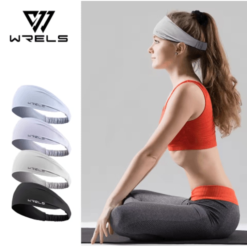 WRELS Sports Headband Elastic Sweat Absorbing Running And Fitness Head Band Unisex 0