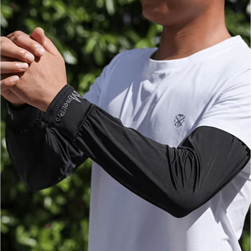 Cooling Arm Sleeves Breathable Ice Silk Sun Protection Sleeves For Summer Sports And Driving Men 3
