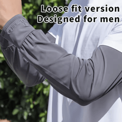 cooling arm sleeves breathable ice silk sun protection sleeves for summer sports and driving (men