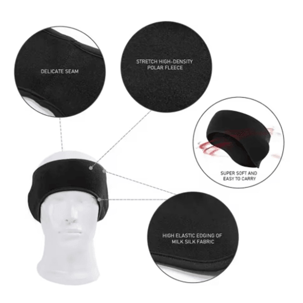 Winter Fleece Headband Ear Warmer Windproof Breathable Sports Sweatband For Cycling And Running 4