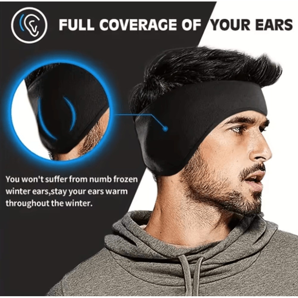 Winter Fleece Headband Ear Warmer Windproof Breathable Sports Sweatband For Cycling And Running 5