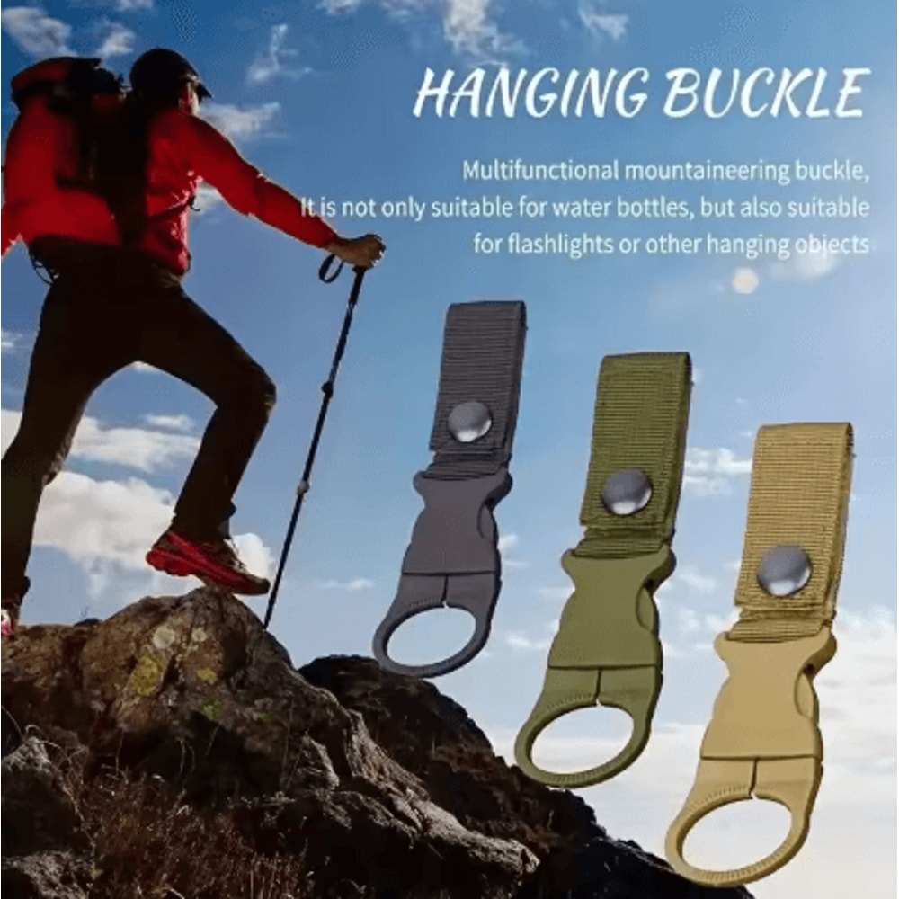Multifunction Water Bottle Holder Clip Nylon Webbing Buckle Hook Carabiner For Belt And Backpack 10