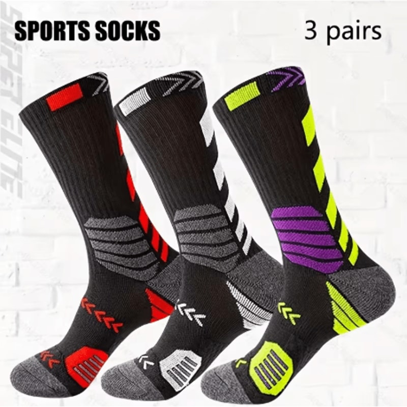 3 Pairs Performance Running Socks Breathable Mesh Compression Socks For Basketball And Cycling 1