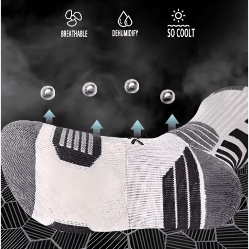 3 Pairs Performance Running Socks Breathable Mesh Compression Socks For Basketball And Cycling 5