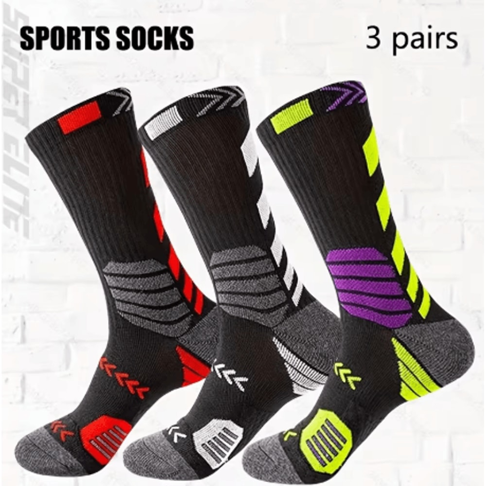 3 Pairs Performance Running Socks Breathable Mesh Compression Socks For Basketball And Cycling 0