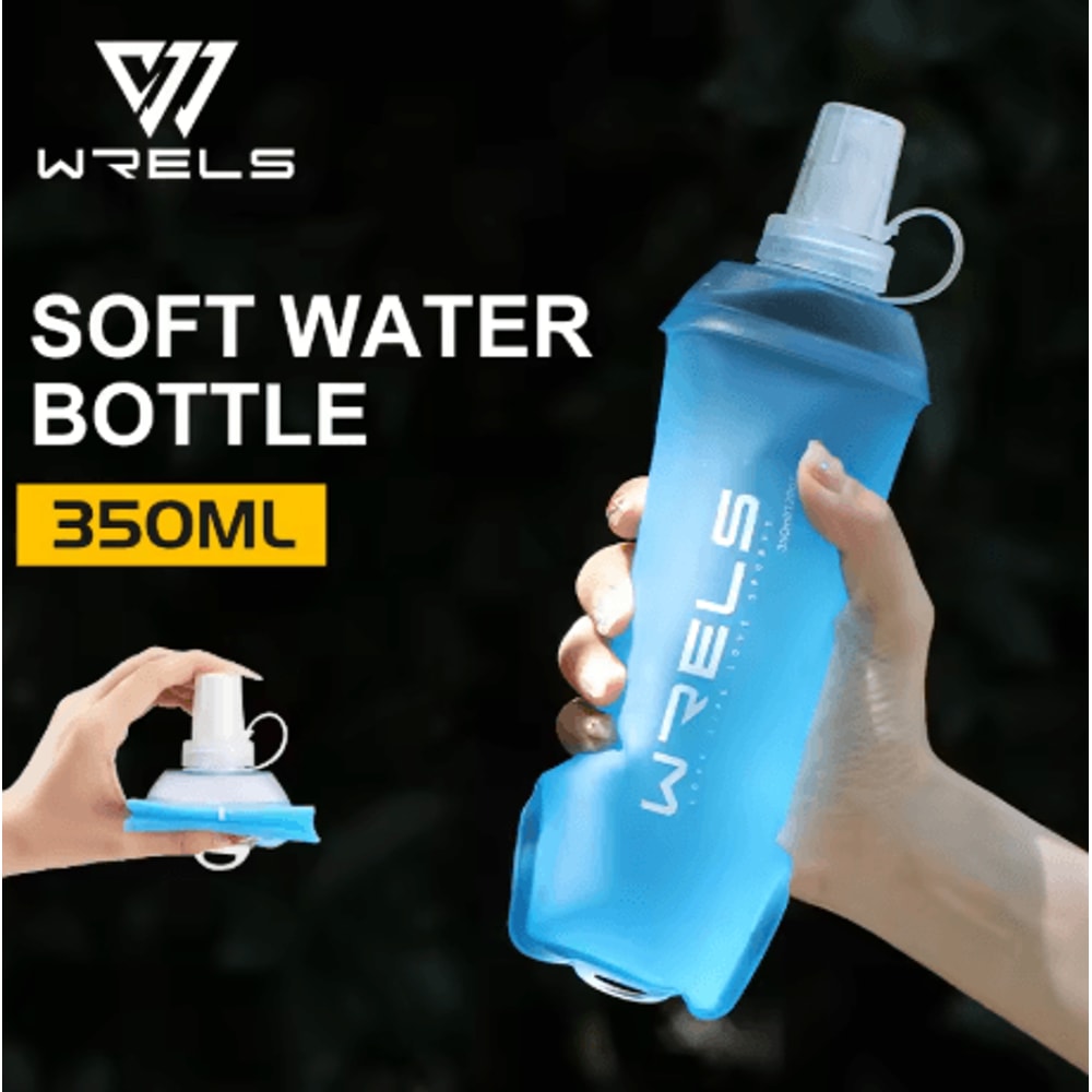 WRELS Soft Flask Water Bottle BPA Free Folding TPU Sports Bottle With Large Diameter Lightweight 4