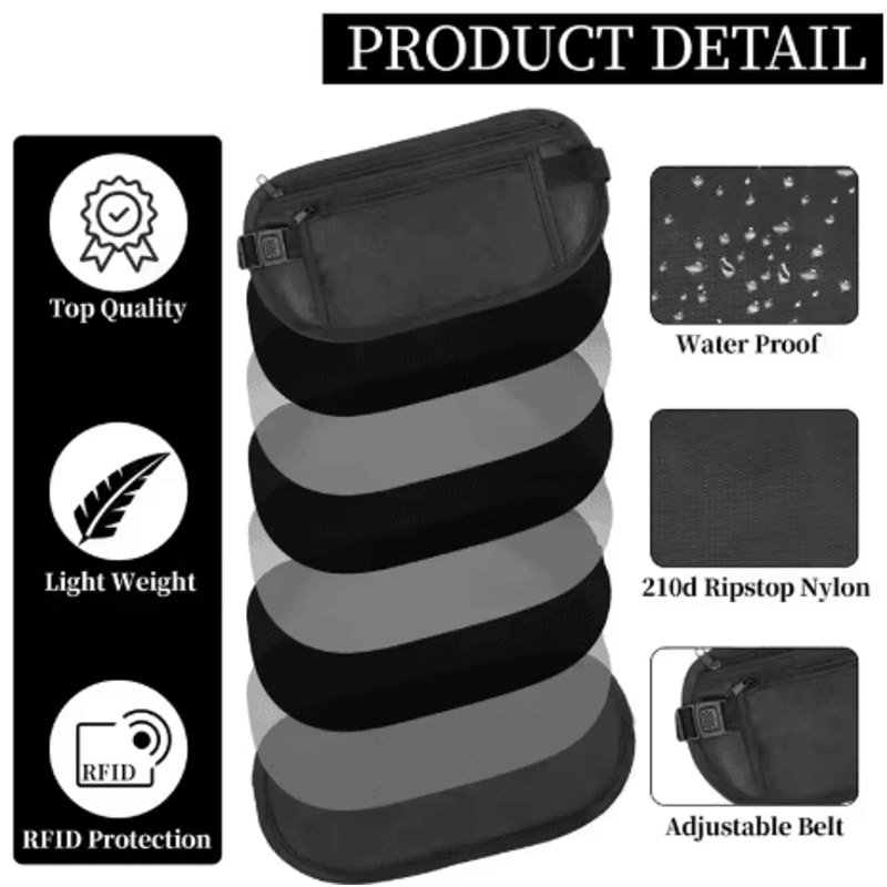 Invisible Running Waist Bag Hidden Travel Money Belt And Security Wallet 6