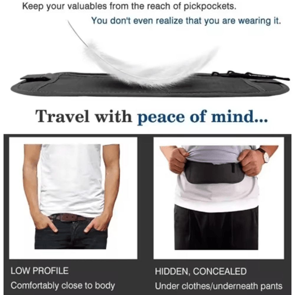 Invisible Running Waist Bag Hidden Travel Money Belt And Security Wallet 7