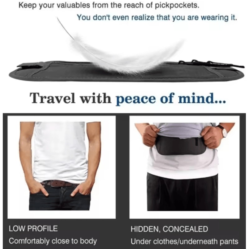 Invisible Running Waist Bag Hidden Travel Money Belt And Security Wallet 7