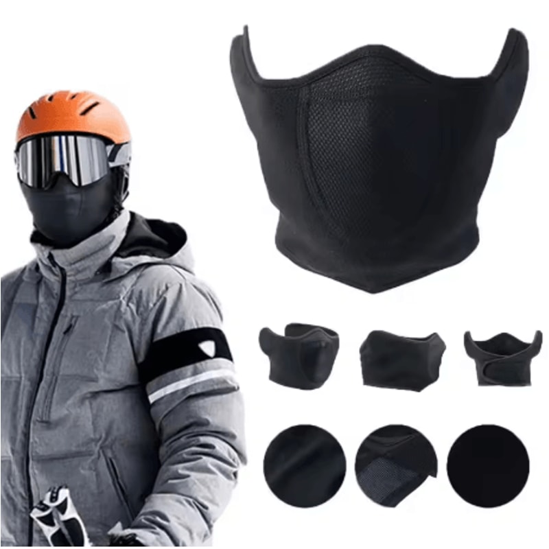 Winter Fleece Balaclava Breathable Half Face Mask And Neck Warmer For Motorcycle Cycling And Skiing 0