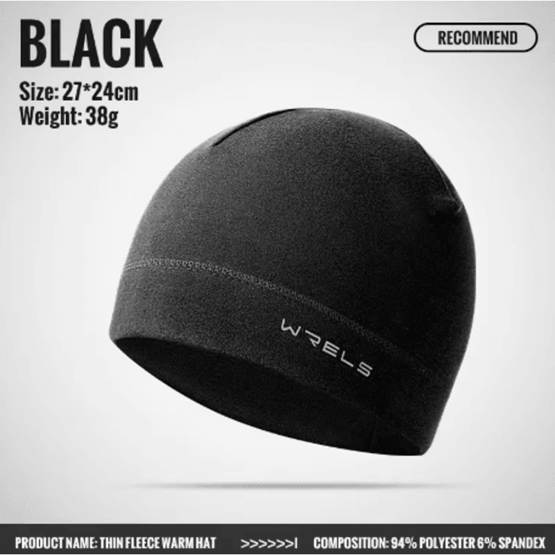 WRELS Winter Cycling Cap Windproof Thermal Fleece Warm Hat For Skiing Road Cycling And Running 1