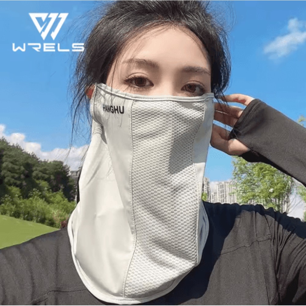 Breathable Sun Protection Face Mask Anti UV Mesh Neck Gaiter With Elastic Ear Loops 0