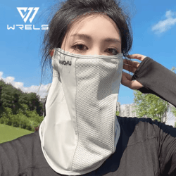 breathable sun protection face mask anti uv mesh neck gaiter with elastic ear loops