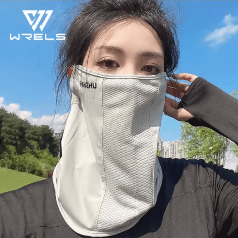 Breathable Sun Protection Face Mask Anti UV Mesh Neck Gaiter With Elastic Ear Loops 0