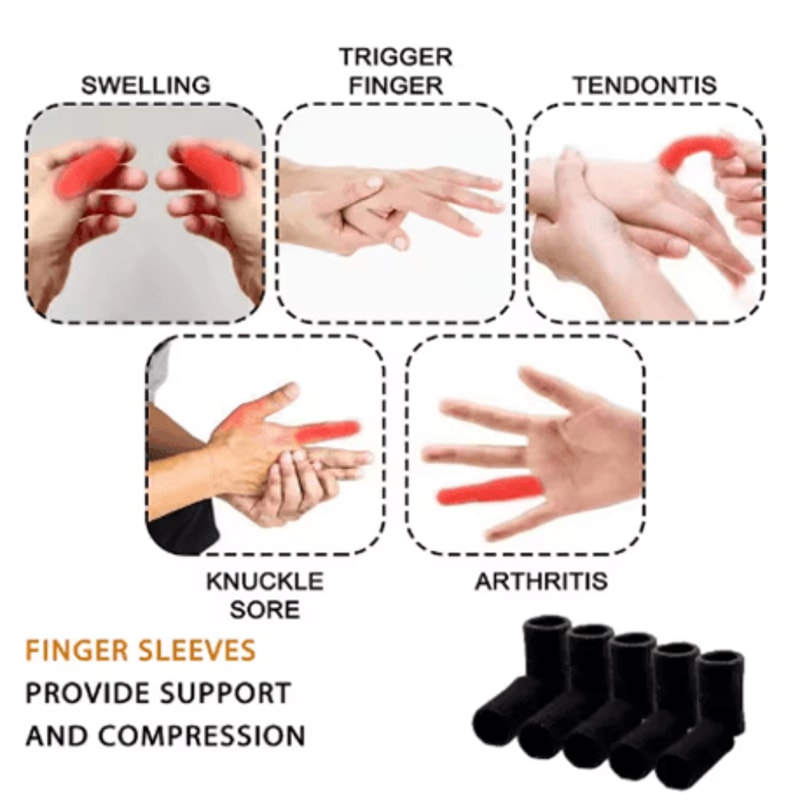 10 Pack Finger Brace Splints Breathable Elastic Thumb And Finger Support Stabilizers For Golf 12