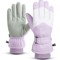 Winter Waterproof Ski Gloves Touchscreen PU Leather Non Slip Snow Gloves For Motorcycle And Cycling 3