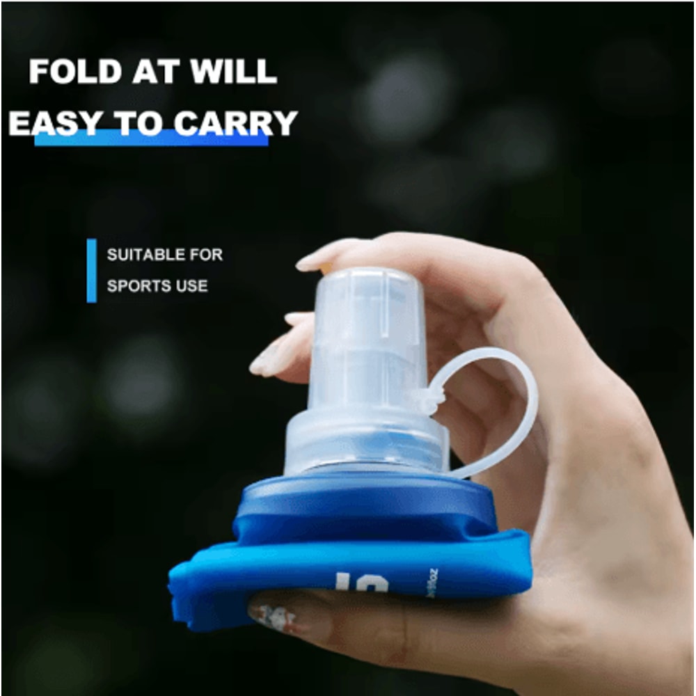 WRELS Soft Water Bottle Flask BPA Free Folding Hydration Bag For Running Cycling And Camping 11