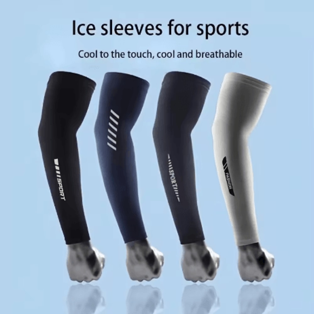 Mens Ice Silk Cooling Arm Sleeves Lightweight Breathable Sports Sleeves For Cycling Running And Fis 6