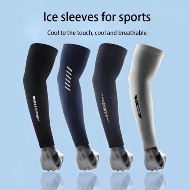 Mens Ice Silk Cooling Arm Sleeves Lightweight Breathable Sports Sleeves For Cycling Running And Fis 6