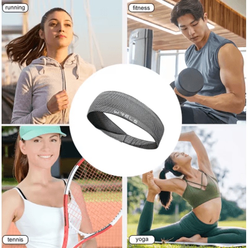 Summer Sports Headband Breathable Non Slip Sweat Wicking Fitness Hairband For Running And Tennis 4