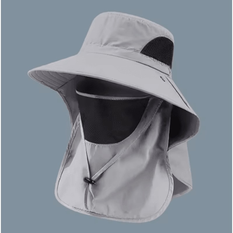 Summer UV Protection Sun Hat Wide Brim Outdoor Fishing And Hiking Bucket Hat With Neck Flap Unisex 4