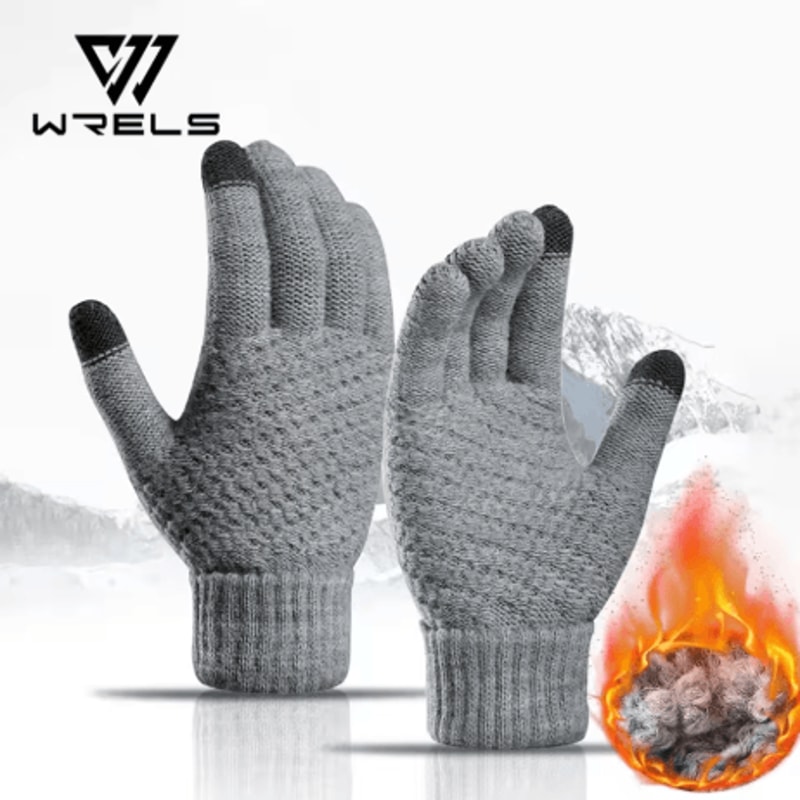 Winter Touchscreen Knit Gloves Warm Stretch Wool Full Finger Gloves For Men And Women 0