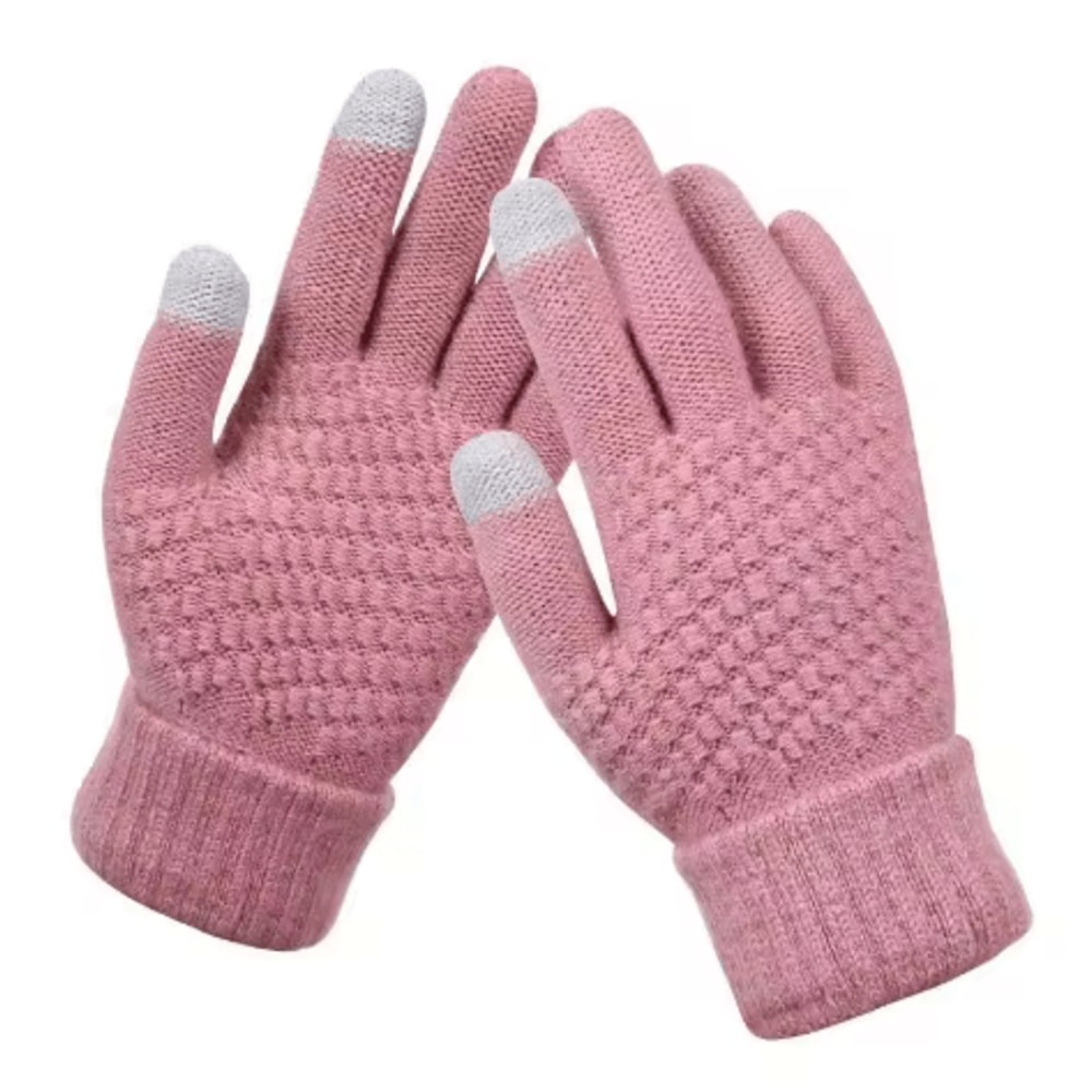 Winter Touchscreen Knit Gloves Warm Stretch Wool Full Finger Gloves For Men And Women 3